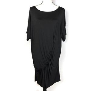 Alice + Olivia Black Stretch Mini Dress Tunic Cold Shoulder Womens L C909902314